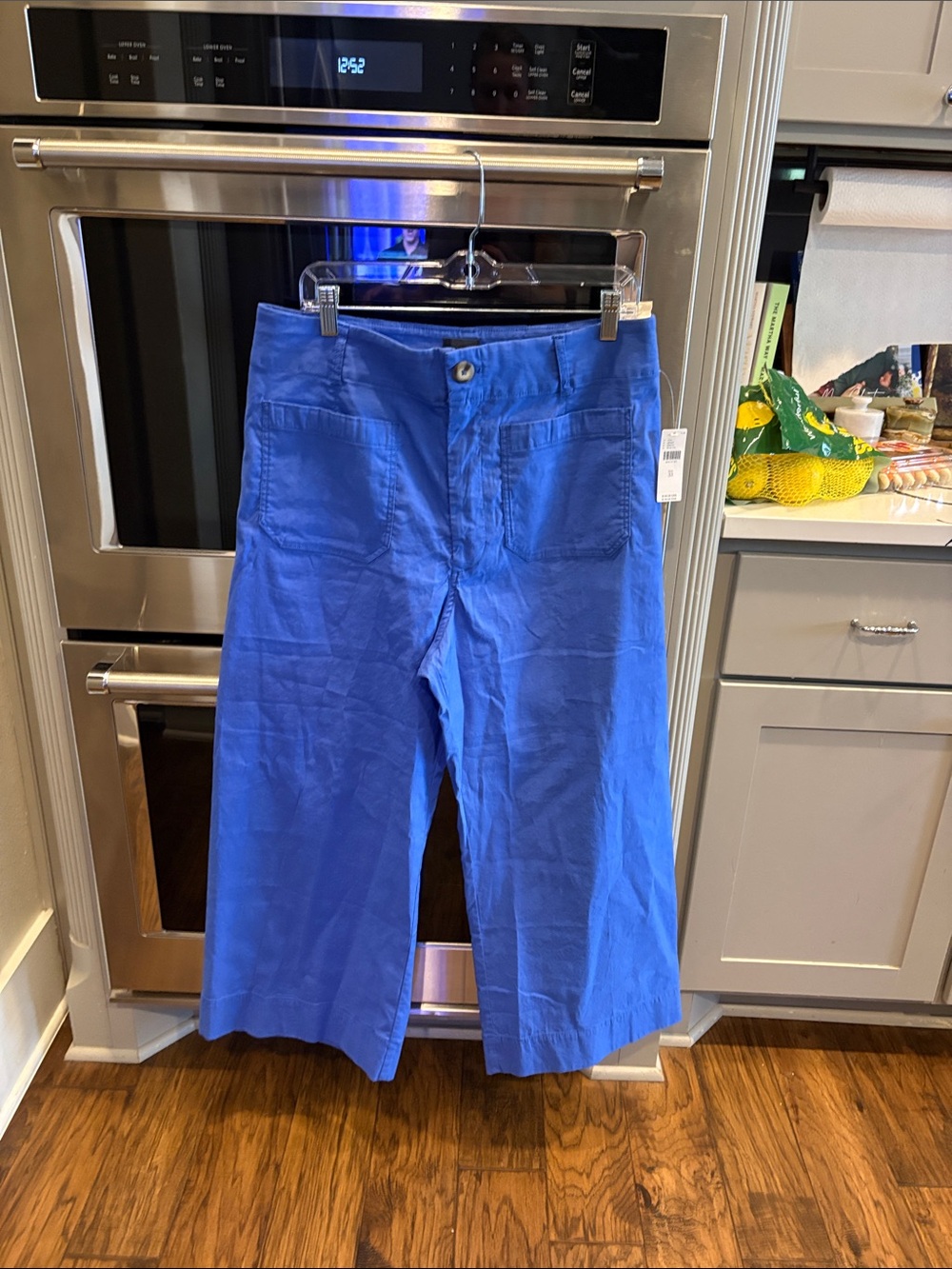 Anthropologie Bright Blue Cropped Wide-Leg Capris